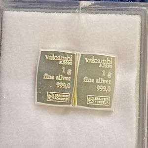 2g Valcambi Sussie silver bars in case 2x 1g bars